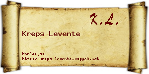 Kreps Levente névjegykártya